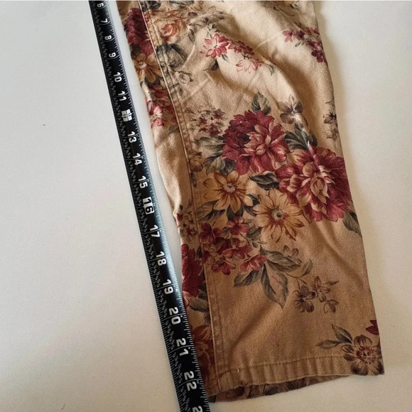 VTG Talbots || Floral Cotton Canvas Pants 8 Petite - Picture 11 of 11